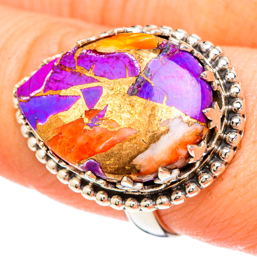 Spiny Oyster Turquoise Rings handcrafted by Anasilvercos - RING100104