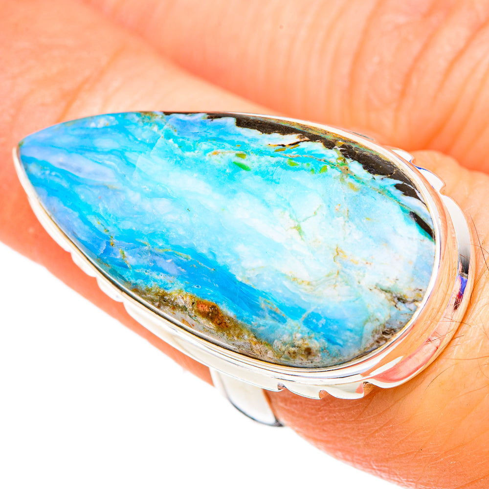 Blue Geode Slice Rings handcrafted by Anasilvercos - RING100110