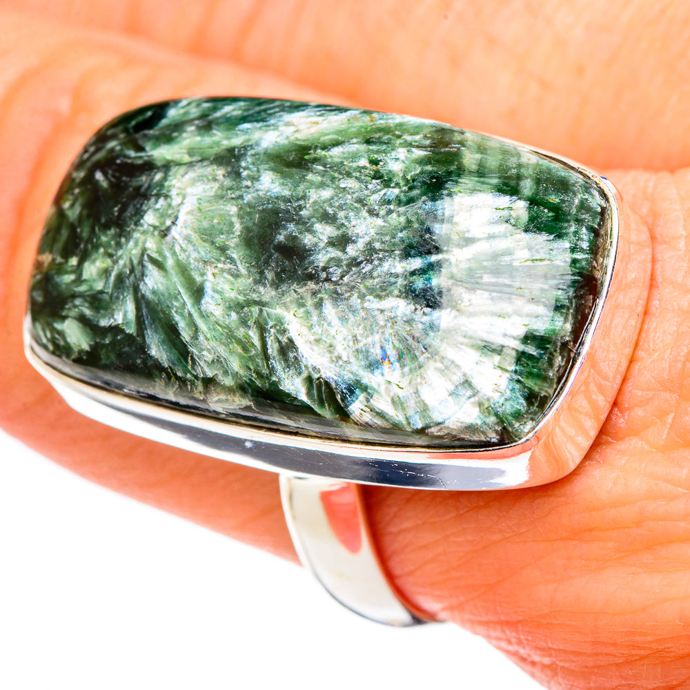 Seraphinite Rings handcrafted by Anasilvercos - RING100115