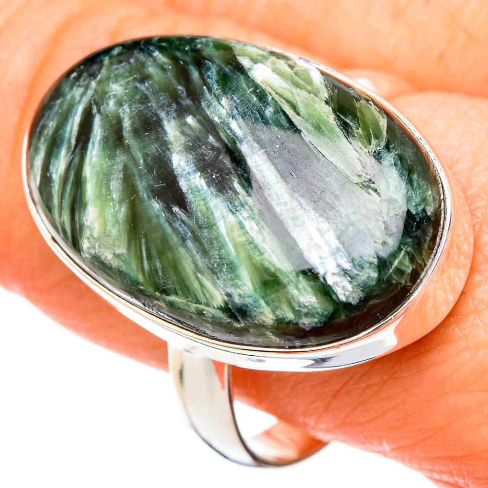 Seraphinite Rings handcrafted by Anasilvercos - RING100116