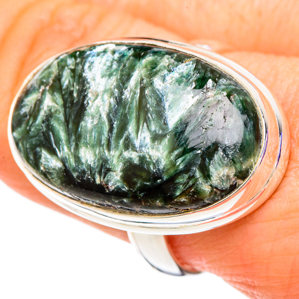 Seraphinite Rings handcrafted by Anasilvercos - RING100121