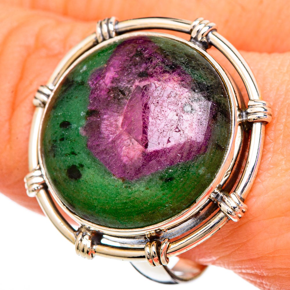 Ruby Zoisite Rings handcrafted by Anasilvercos - RING100136
