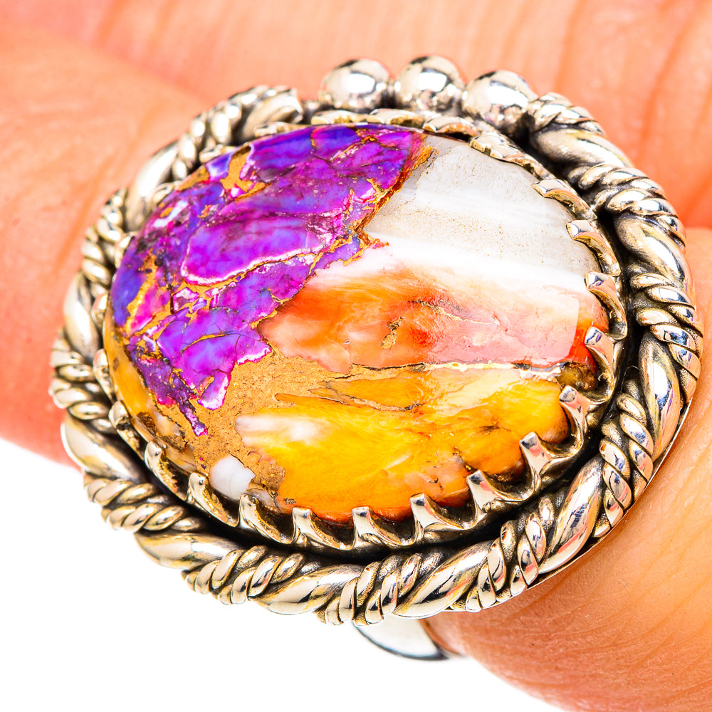 Spiny Oyster Turquoise Rings handcrafted by Anasilvercos - RING100137