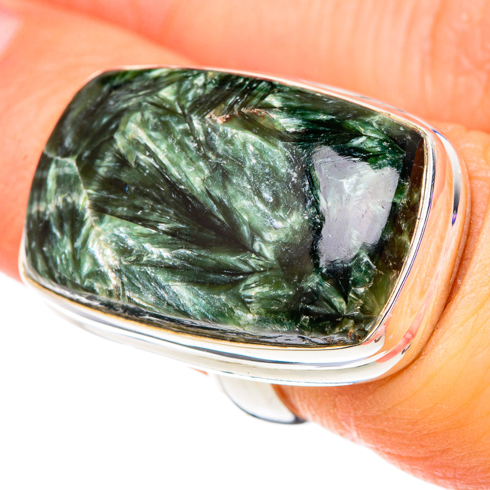 Seraphinite Rings handcrafted by Anasilvercos - RING100154