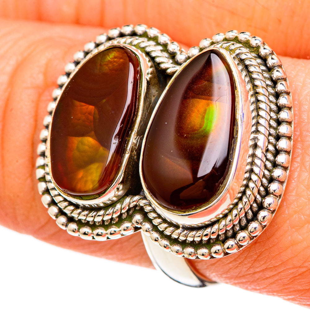 Mexican Fire Agate Rings handcrafted by Anasilvercos - RING100157