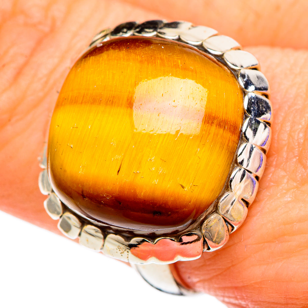 Tiger Eye Rings handcrafted by Anasilvercos - RING100181