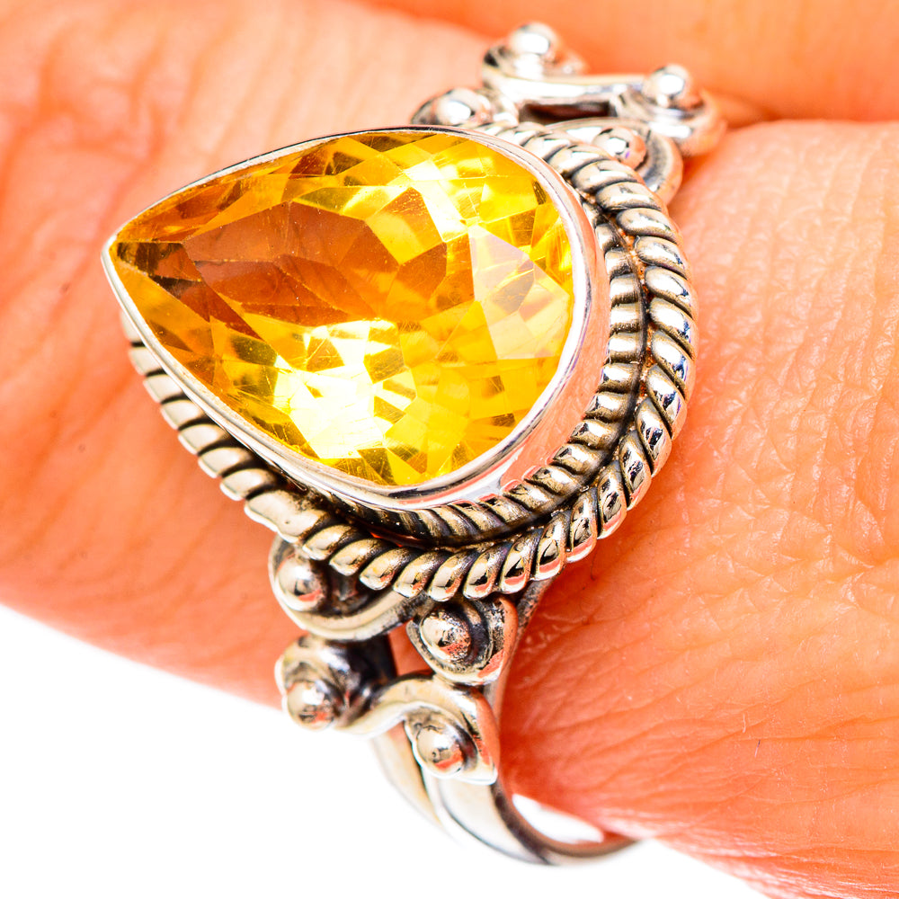 Citrine Rings handcrafted by Anasilvercos - RING100183