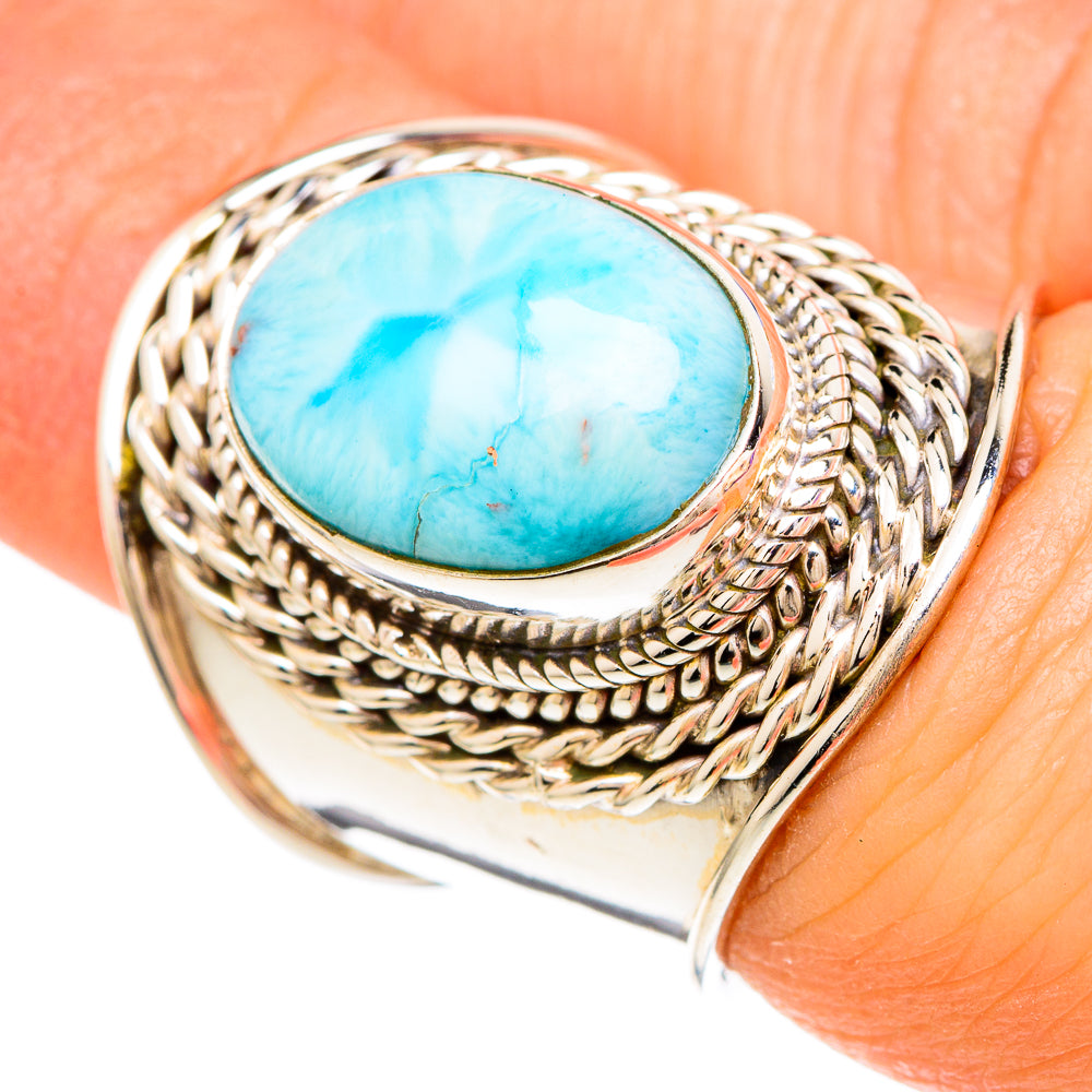 Larimar Rings handcrafted by Anasilvercos - RING100206
