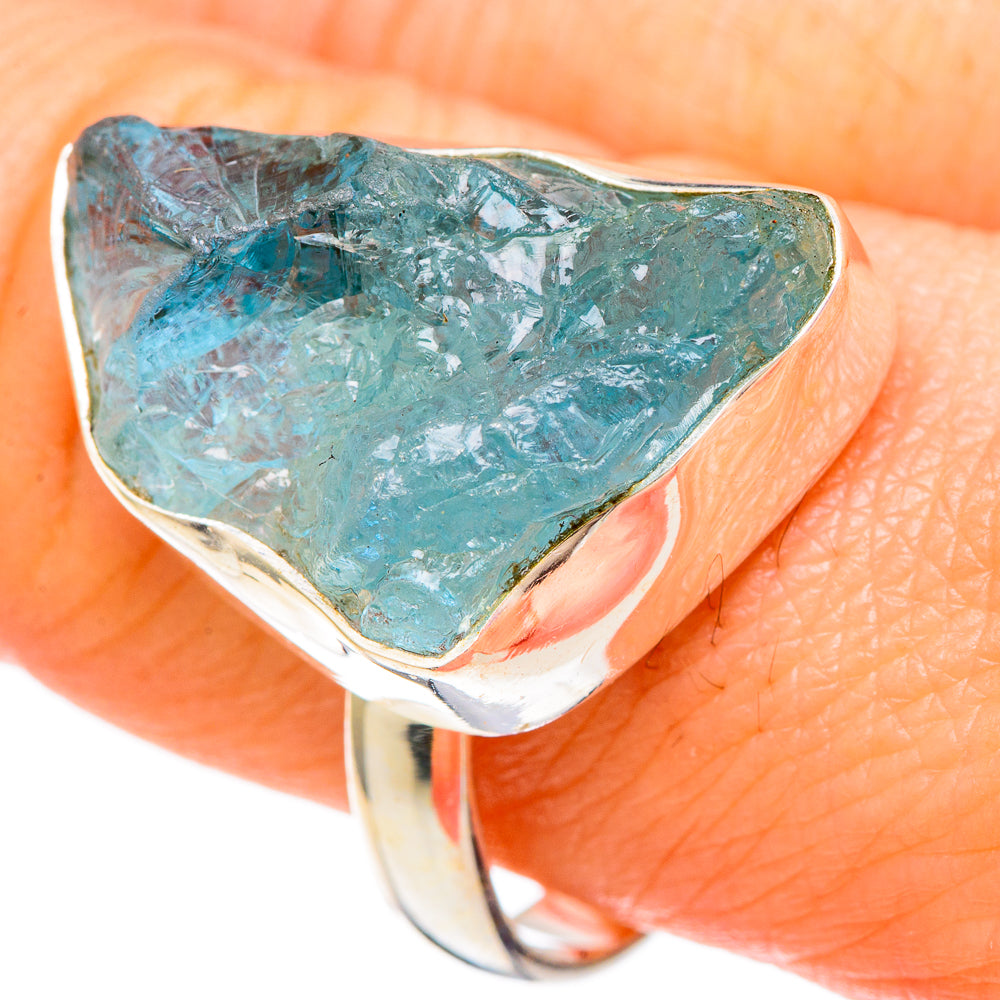 Aquamarine Rings handcrafted by Anasilvercos - RING100209