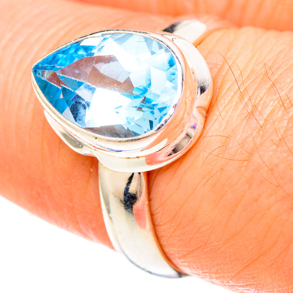 Blue Topaz Rings handcrafted by Anasilvercos - RING100236