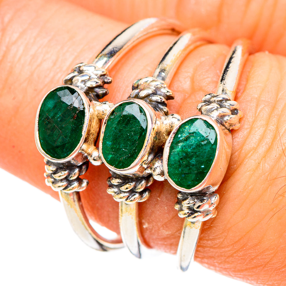 Zambian Emerald Rings handcrafted by Anasilvercos - RING100262