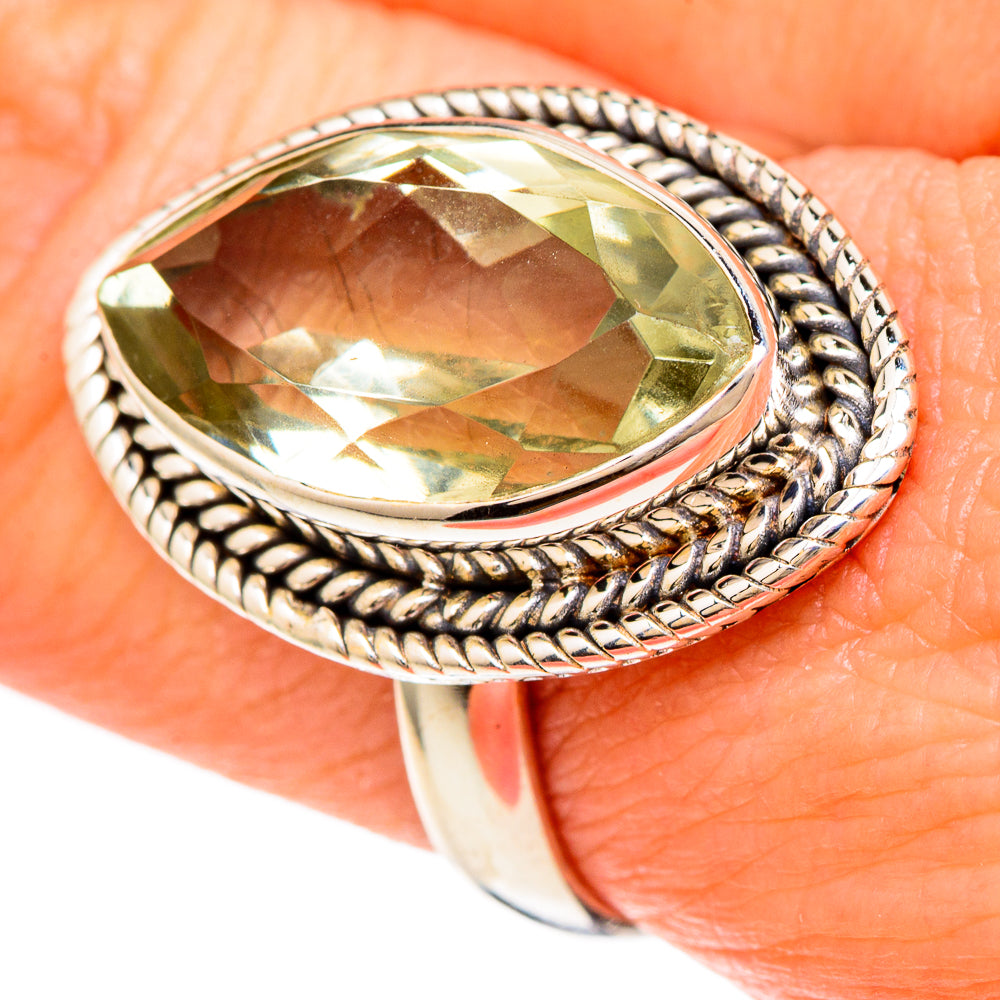 Green Amethyst Rings handcrafted by Anasilvercos - RING100263