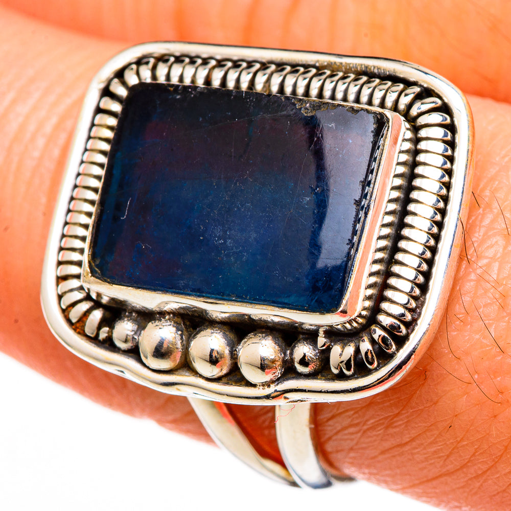 Blue Fluorite Rings handcrafted by Anasilvercos - RING100283
