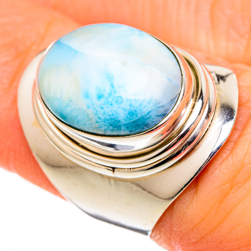 Larimar Rings handcrafted by Anasilvercos - RING100336
