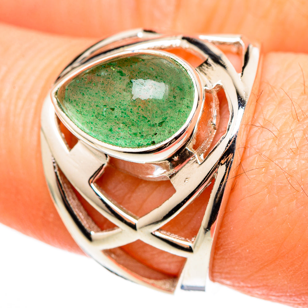 Green Aventurine Rings handcrafted by Anasilvercos - RING100372