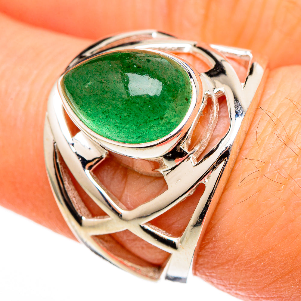 Green Aventurine Rings handcrafted by Anasilvercos - RING100385