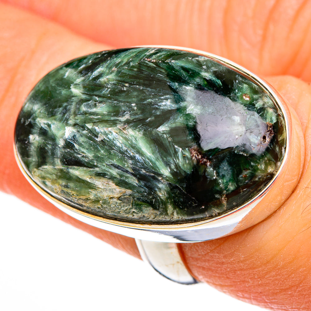 Seraphinite Rings handcrafted by Anasilvercos - RING100397