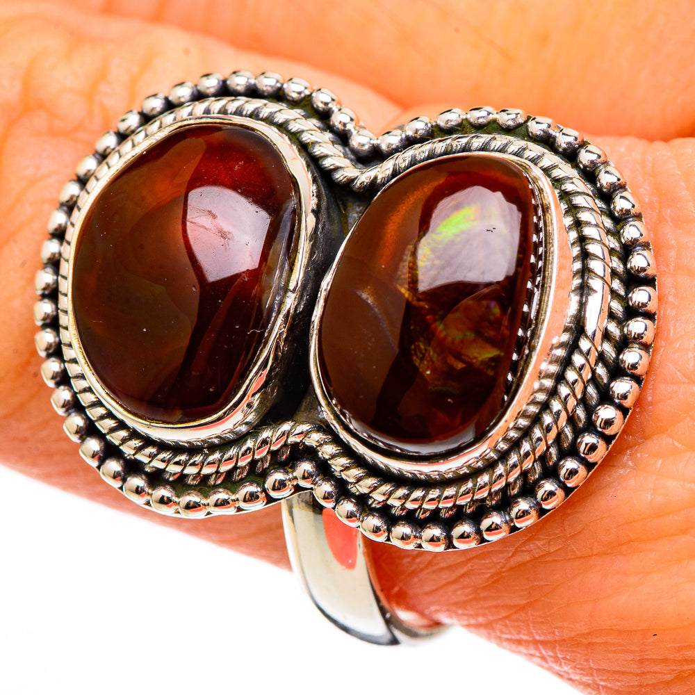 Mexican Fire Agate Rings handcrafted by Anasilvercos - RING100399