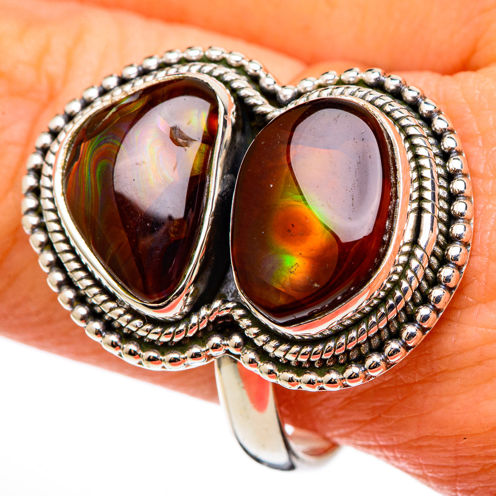 Mexican Fire Agate Rings handcrafted by Anasilvercos - RING100416