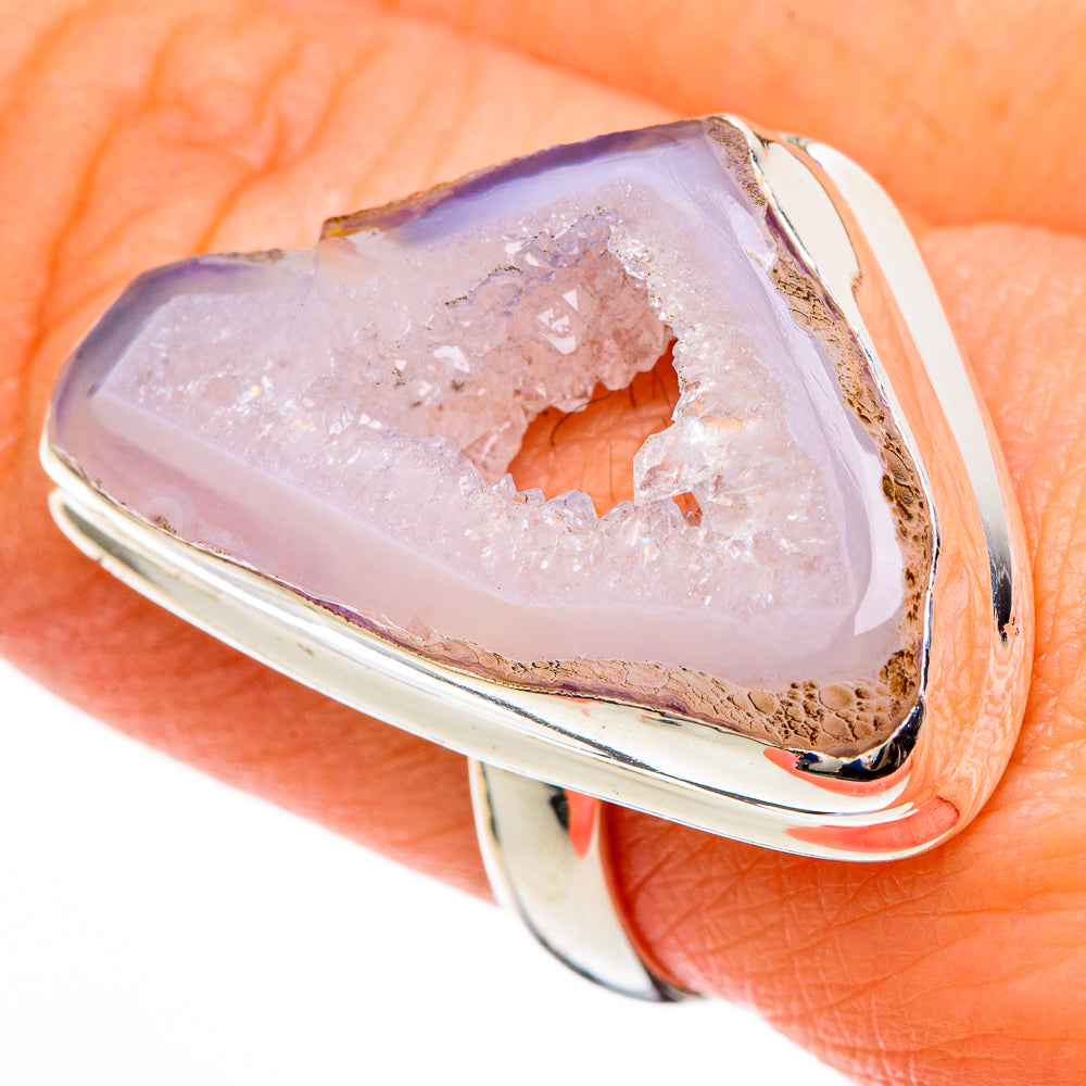 White Geode Slice Rings handcrafted by Anasilvercos - RING100434