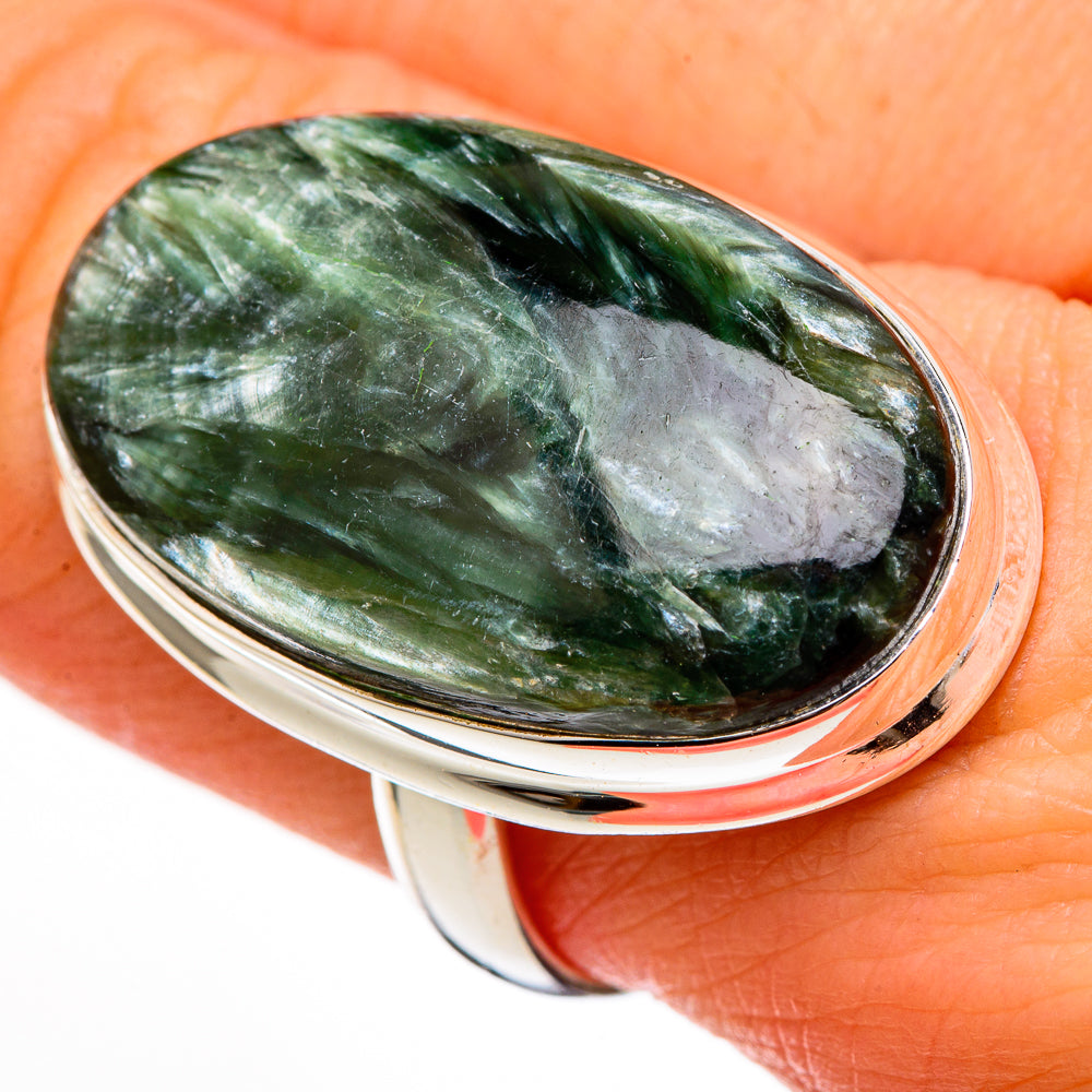 Seraphinite Rings handcrafted by Anasilvercos - RING100437