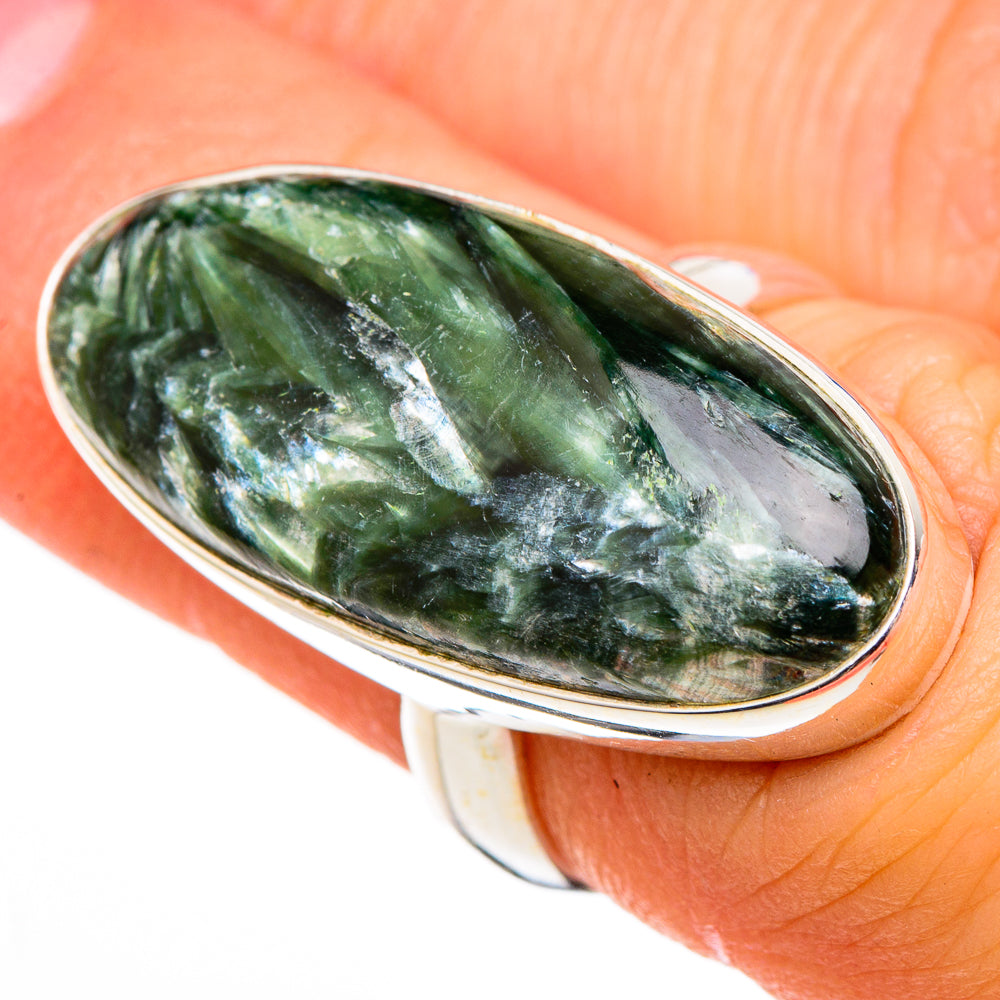 Seraphinite Rings handcrafted by Anasilvercos - RING100438
