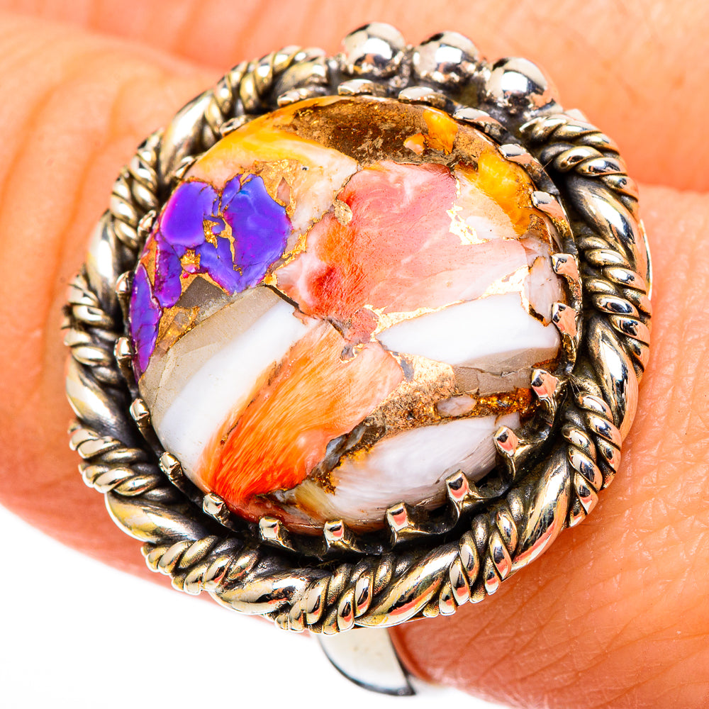 Spiny Oyster Turquoise Rings handcrafted by Anasilvercos - RING100448