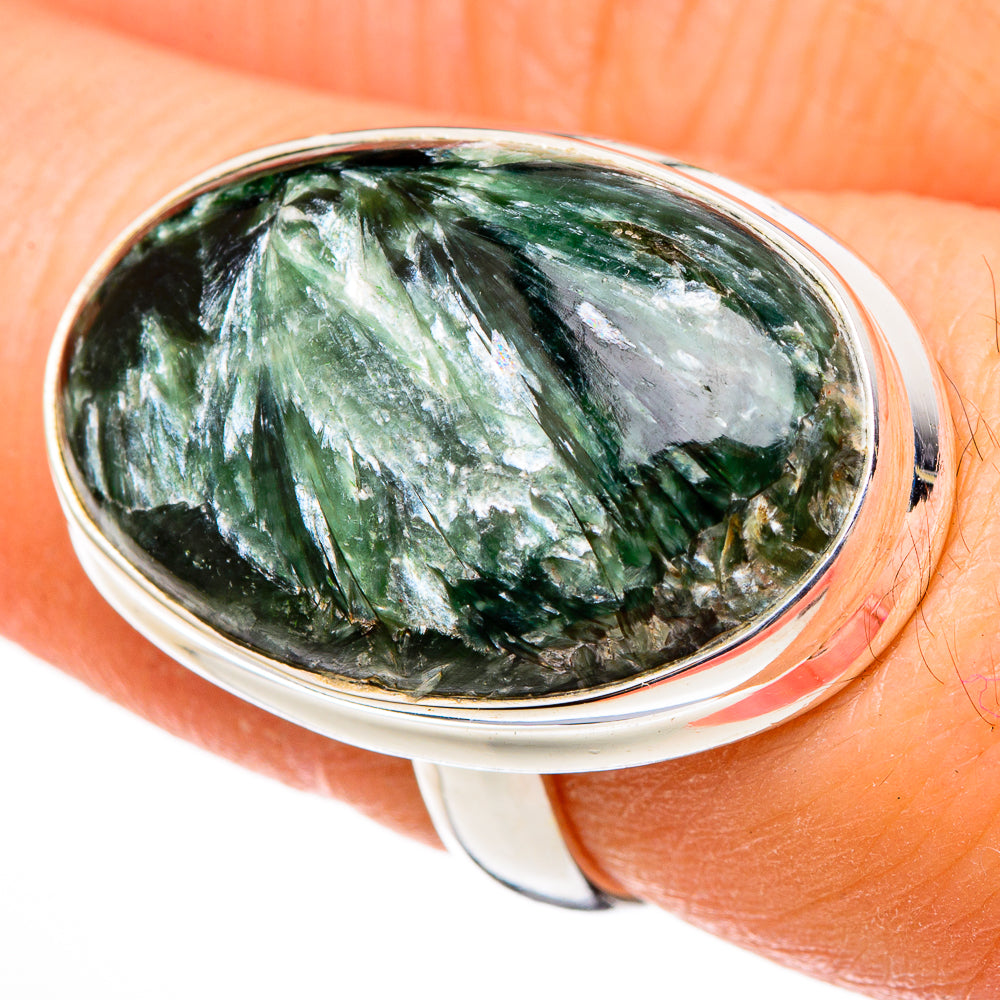 Seraphinite Rings handcrafted by Anasilvercos - RING100455