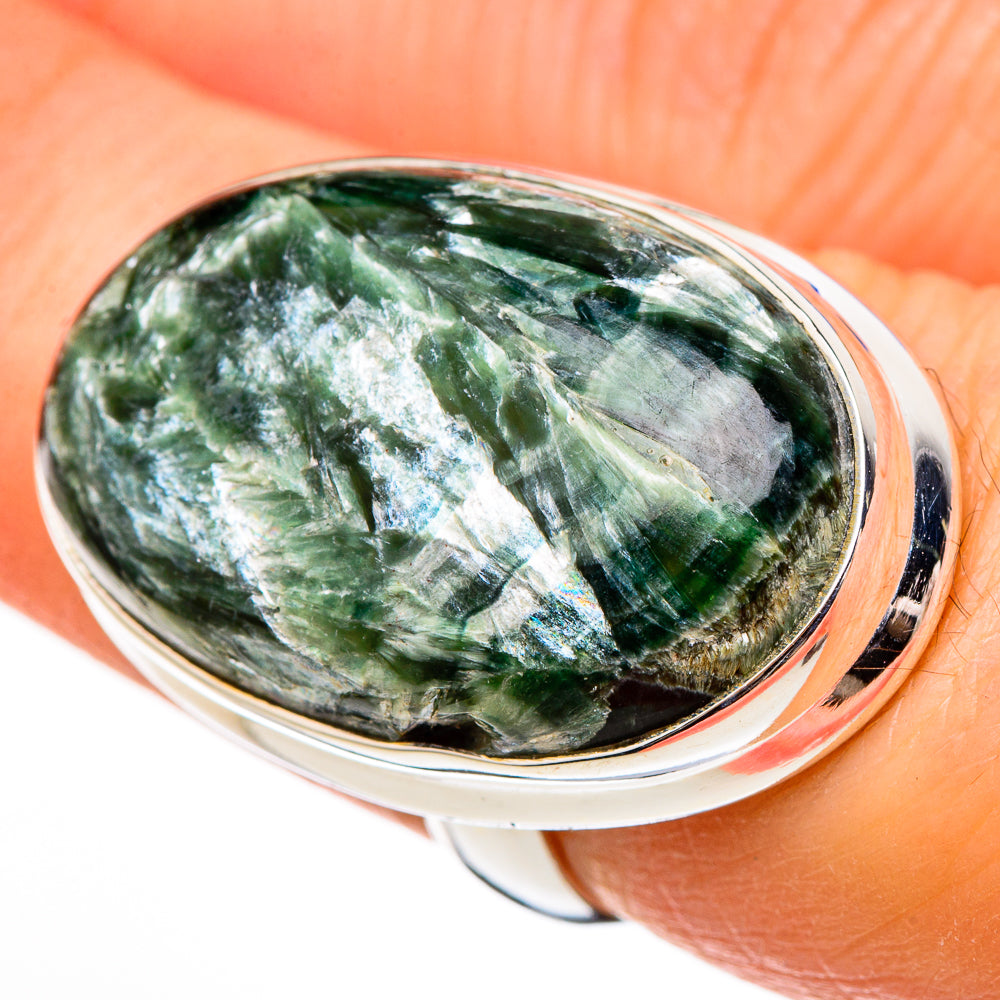 Seraphinite Rings handcrafted by Anasilvercos - RING100507