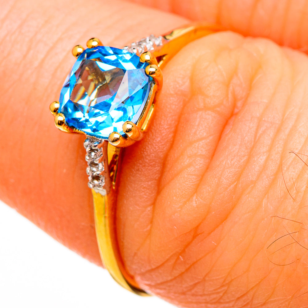 Blue Topaz Rings handcrafted by Anasilvercos - RING100510