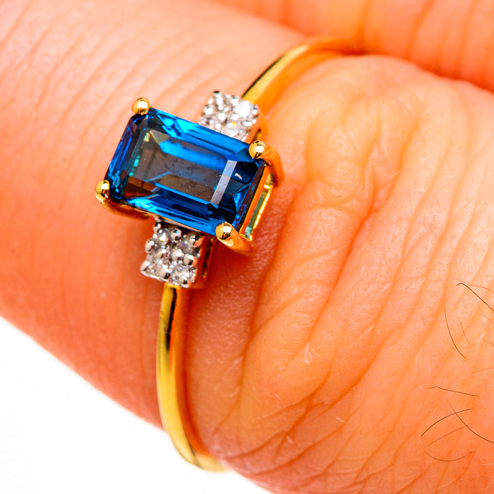 London Blue Topaz Rings handcrafted by Anasilvercos - RING100511