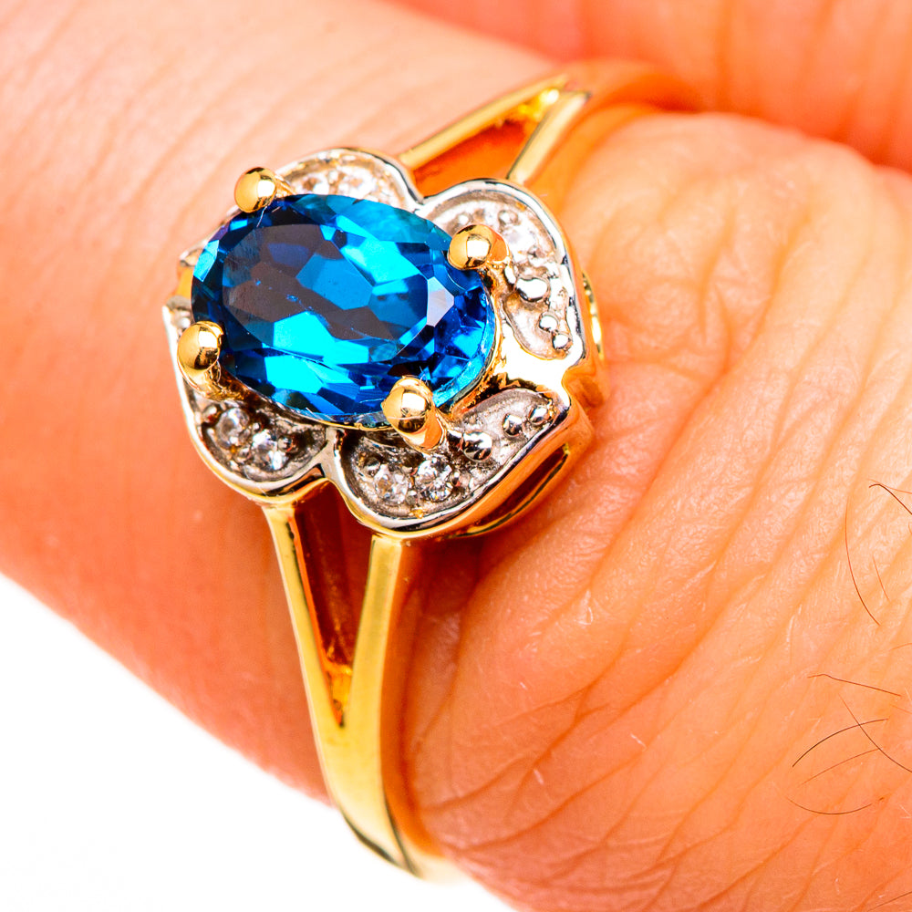London Blue Topaz Rings handcrafted by Anasilvercos - RING100512