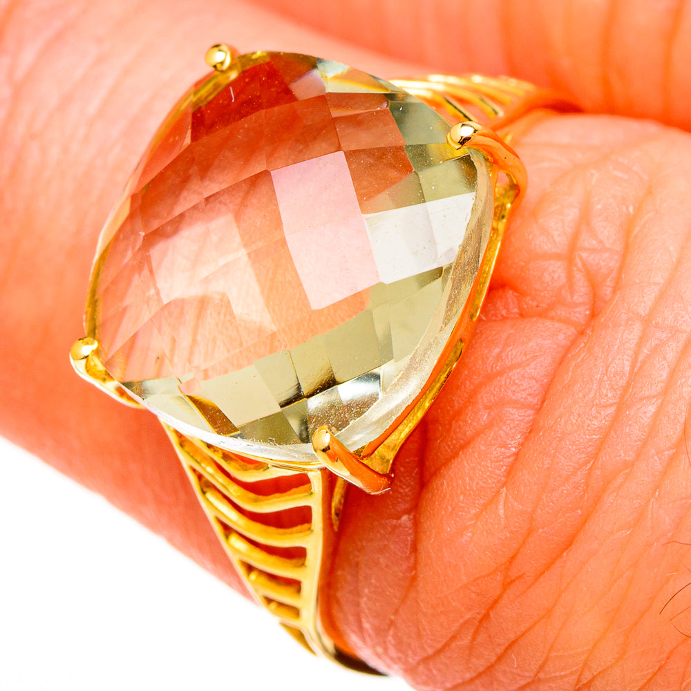 Green Amethyst Rings handcrafted by Anasilvercos - RING100535