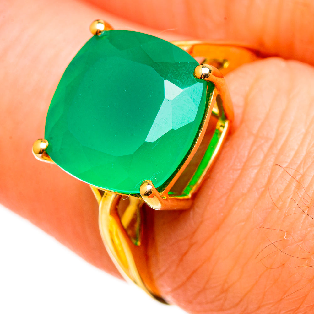 Green Onyx Rings handcrafted by Anasilvercos - RING100541