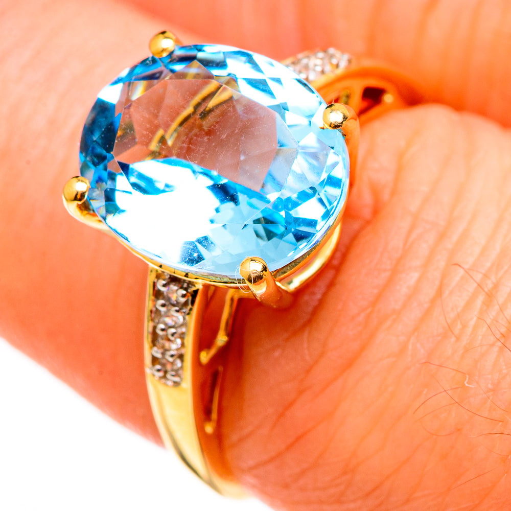 Blue Topaz Rings handcrafted by Anasilvercos - RING100545