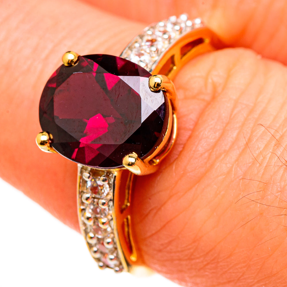 Rhodolite Garnet Rings handcrafted by Anasilvercos - RING100557