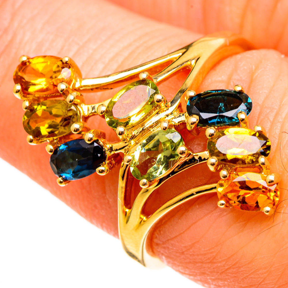 Multi-Colored Sapphire Rings handcrafted by Anasilvercos - RING100567