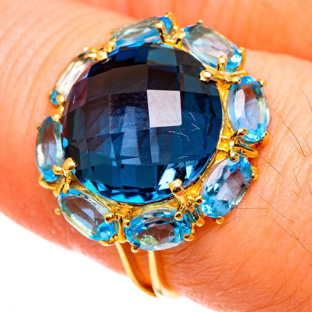London Blue Topaz Rings handcrafted by Anasilvercos - RING100569