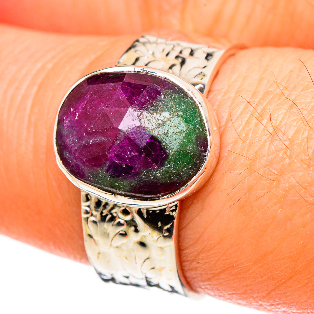 Ruby Zoisite Rings handcrafted by Anasilvercos - RING100598