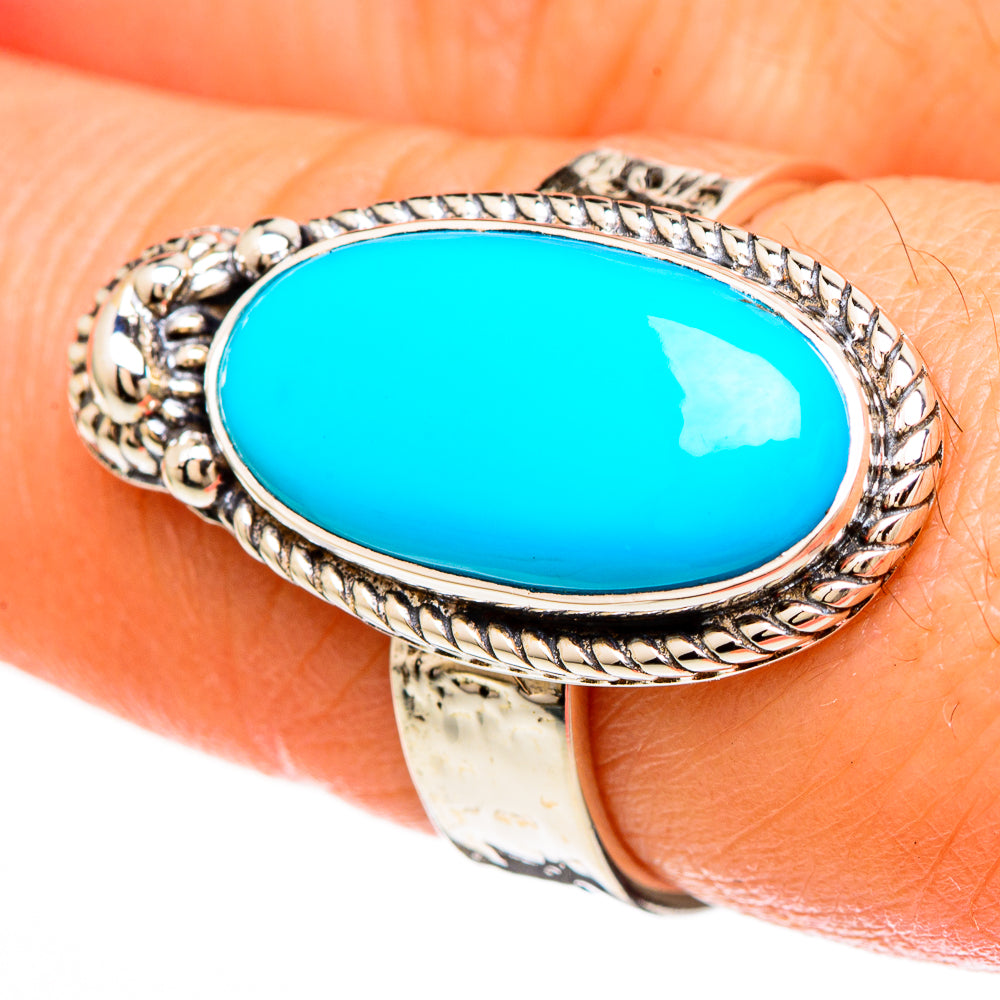 Sleeping Beauty Turquoise Rings handcrafted by Anasilvercos - RING100604