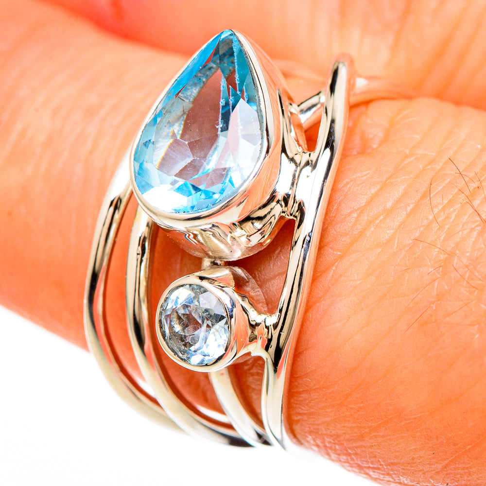 Blue Topaz Rings handcrafted by Anasilvercos - RING100628