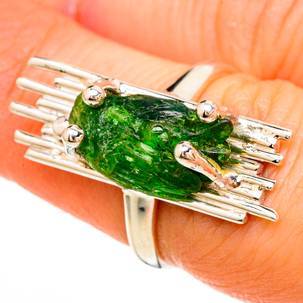 Chrome Diopside Rings handcrafted by Anasilvercos - RING100630