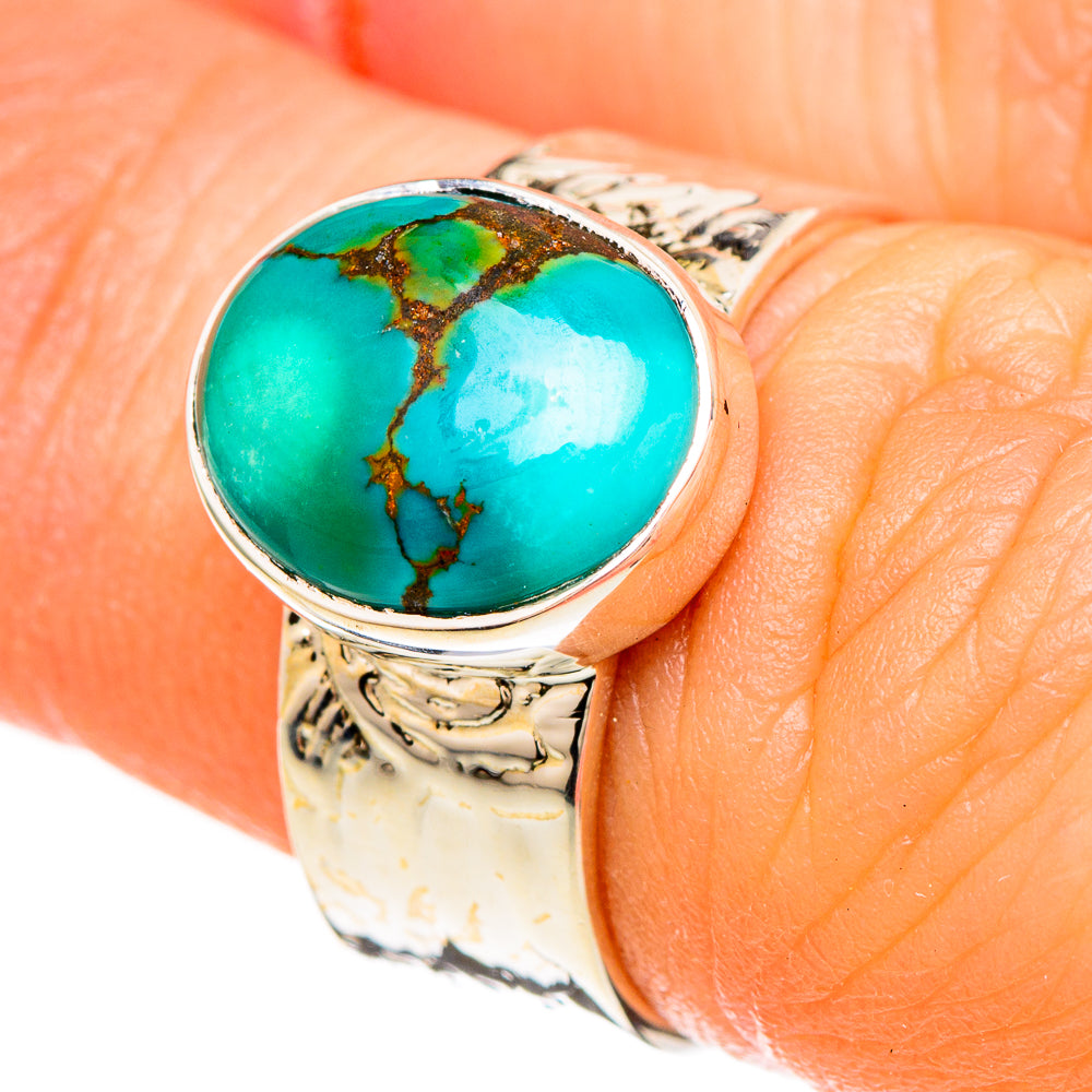 Arizona Turquoise Rings handcrafted by Anasilvercos - RING100660