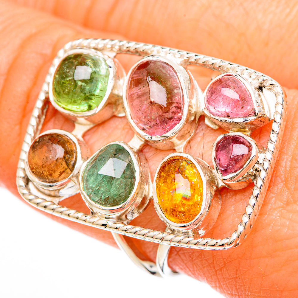 Multi-Tourmaline Rings handcrafted by Anasilvercos - RING100679