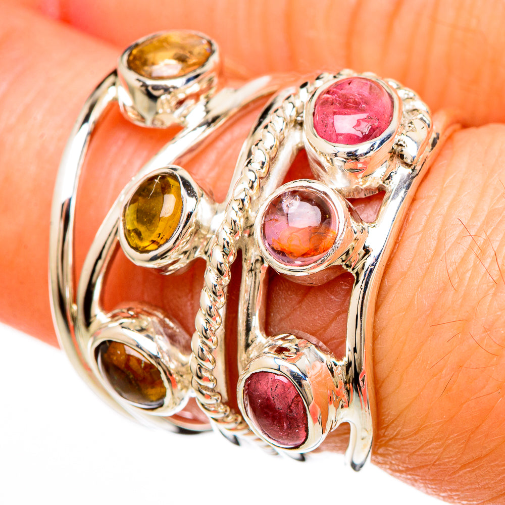 Multi-Tourmaline Rings handcrafted by Anasilvercos - RING100680