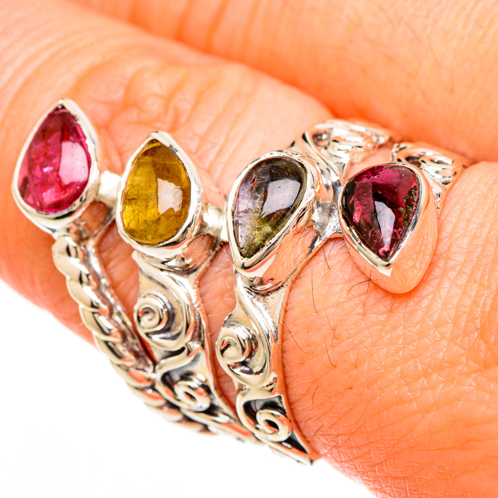 Multi-Tourmaline Rings handcrafted by Anasilvercos - RING100681