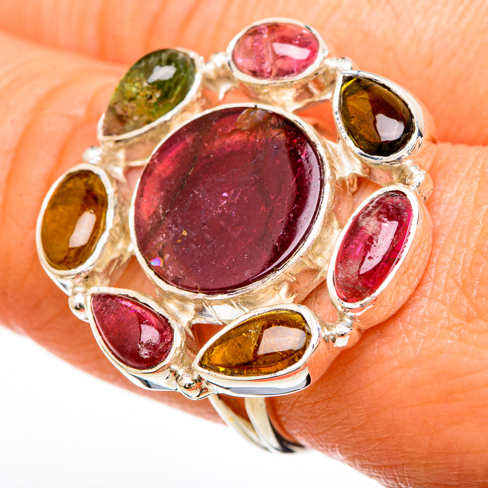 Watermelon Tourmaline Rings handcrafted by Anasilvercos - RING100682