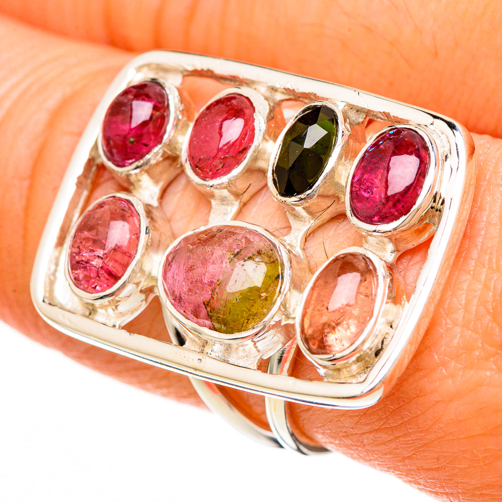 Multi-Tourmaline Rings handcrafted by Anasilvercos - RING100683