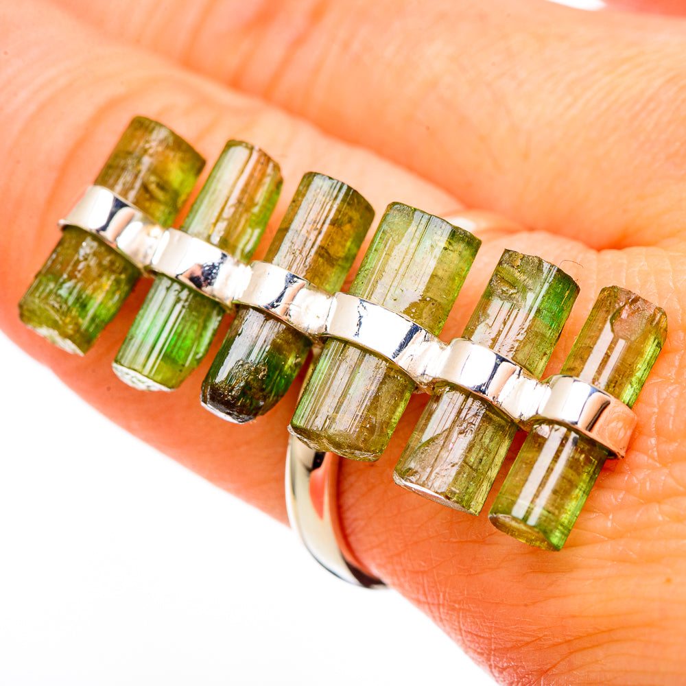 Green Tourmaline Rings handcrafted by Anasilvercos - RING100690