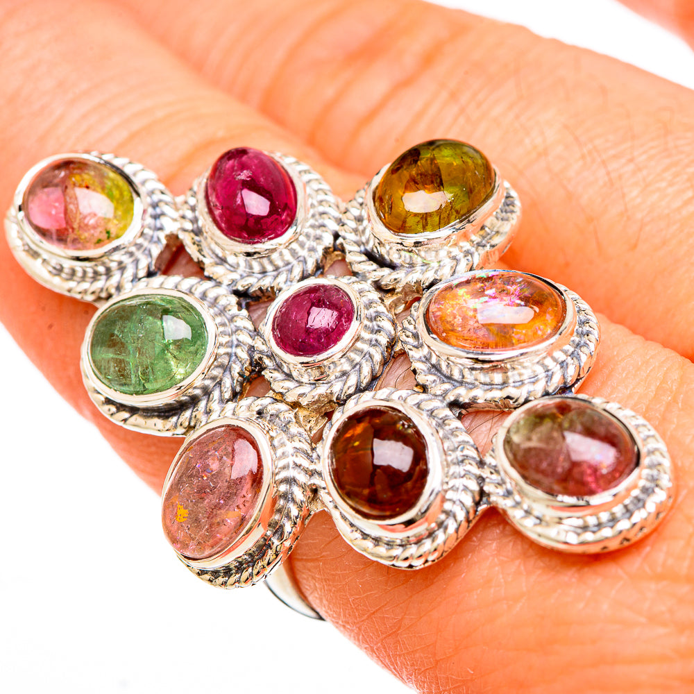Multi-Tourmaline Rings handcrafted by Anasilvercos - RING100702